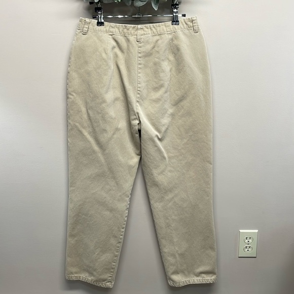 Vintage Lauren Ralph Lauren 100% Cotton Textured High Waisted Pants 10 - Picture 7 of 14